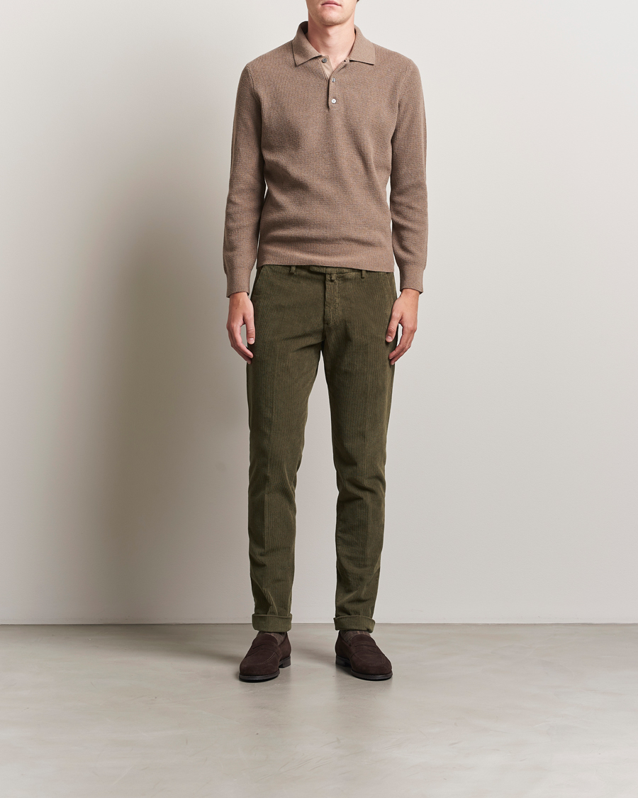 Homme | Pulls Et Tricots | Canali | Wool/Cashmere Long Sleeve Polo Brown