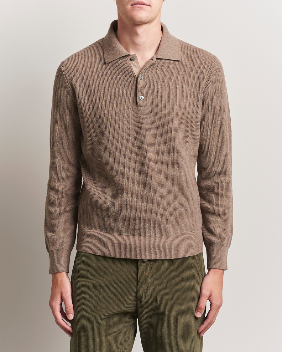 Homme | Pulls Et Tricots | Canali | Wool/Cashmere Long Sleeve Polo Brown