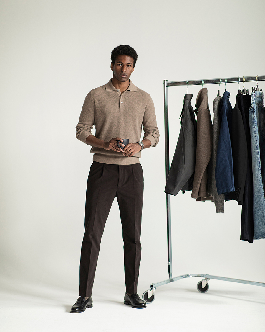Homme | Pulls Et Tricots | Canali | Wool/Cashmere Long Sleeve Polo Brown