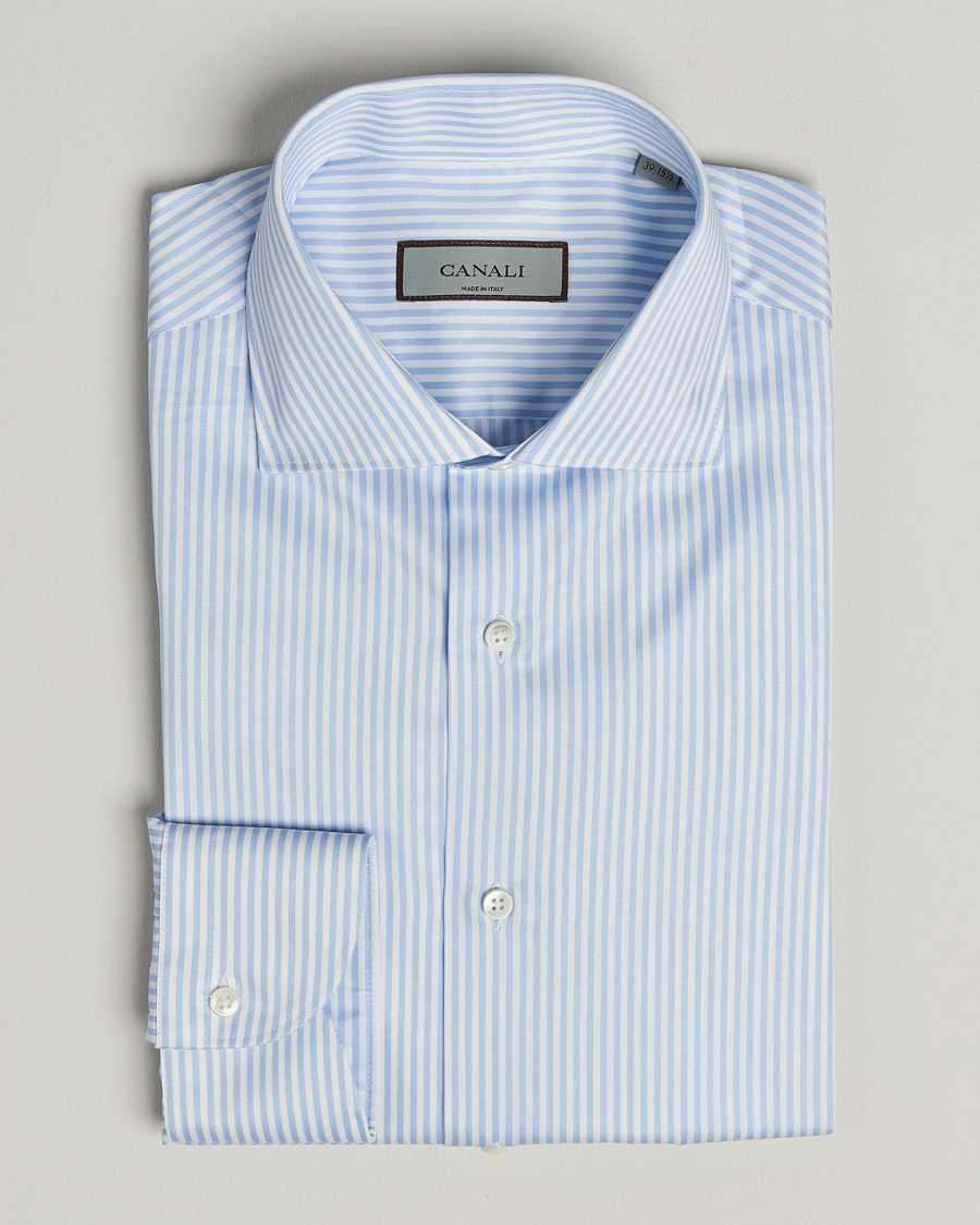  | | Canali | Slim Fit Cotton Shirt Light Blue Stripe