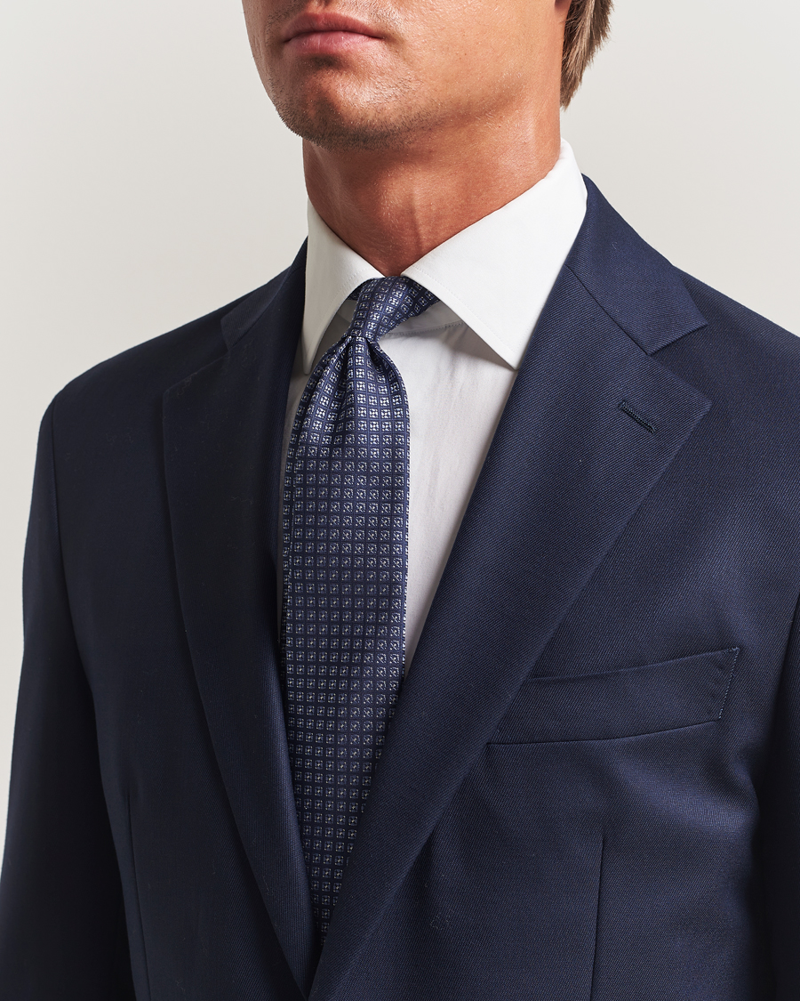 Homme | Cravates | Canali | Jacquard Silk Tie Navy/Blue