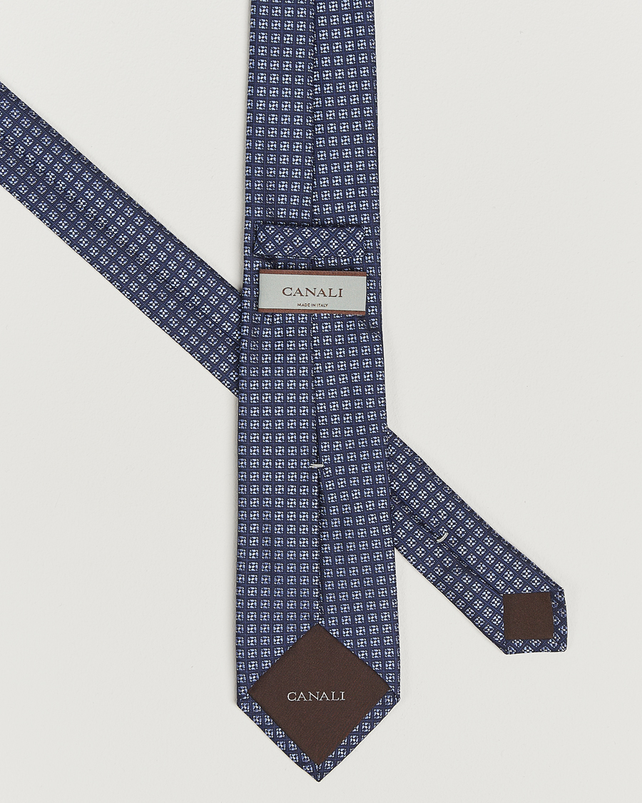Homme | Cravates | Canali | Jacquard Silk Tie Navy/Blue