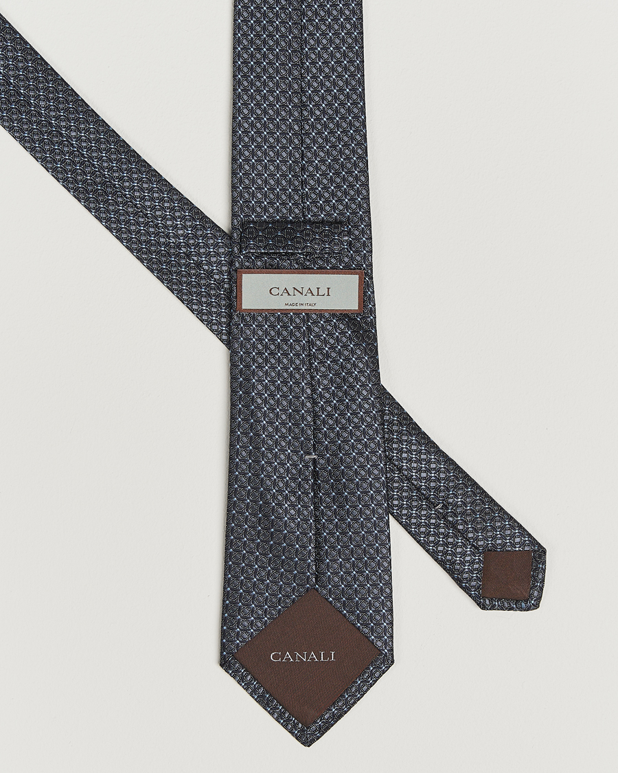Homme | Cravates | Canali | Jacquard Silk Tie Navy