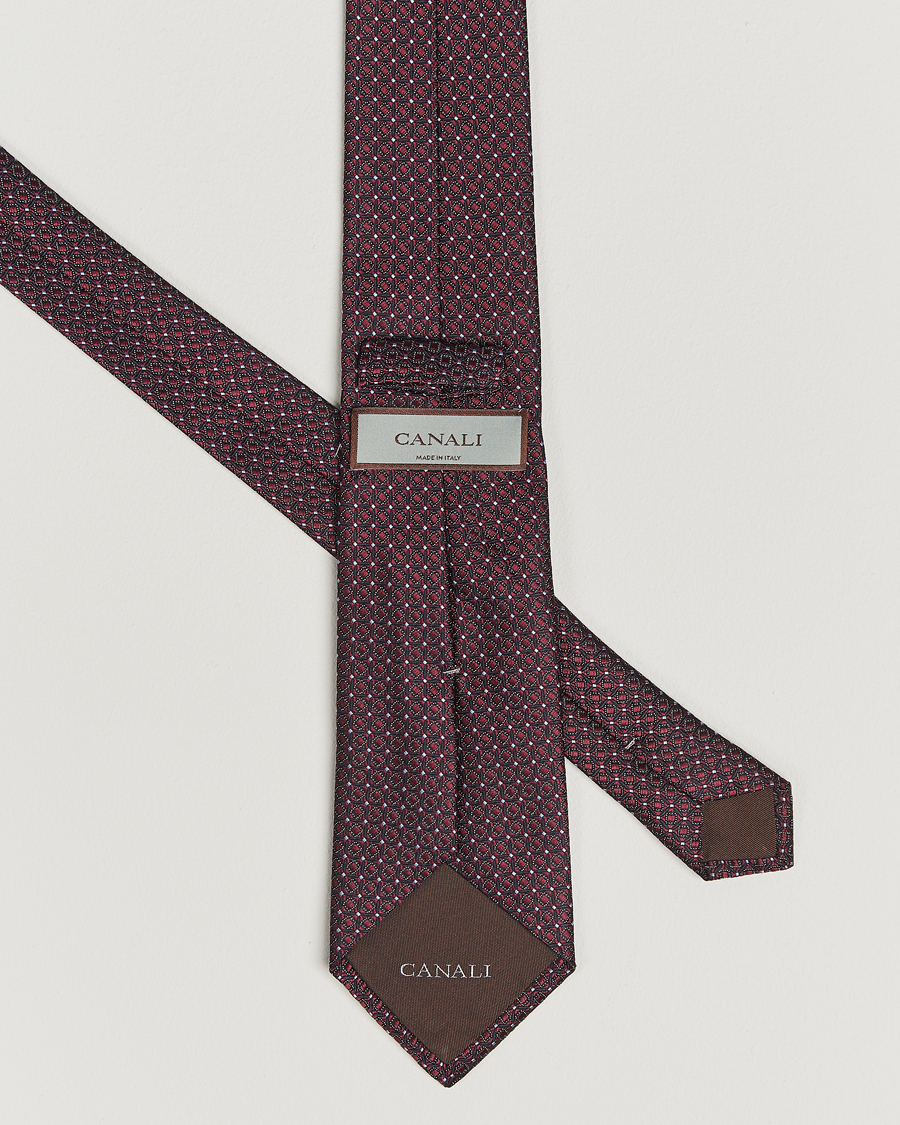 Homme | Cravates | Canali | Jacquard Silk Tie Burgundy