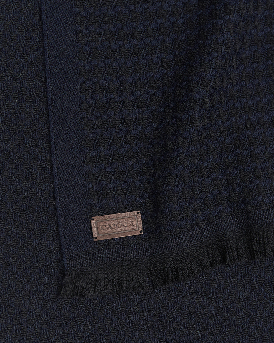 Heren | Sjaals | Canali | Jacquard Wool Scarf Navy