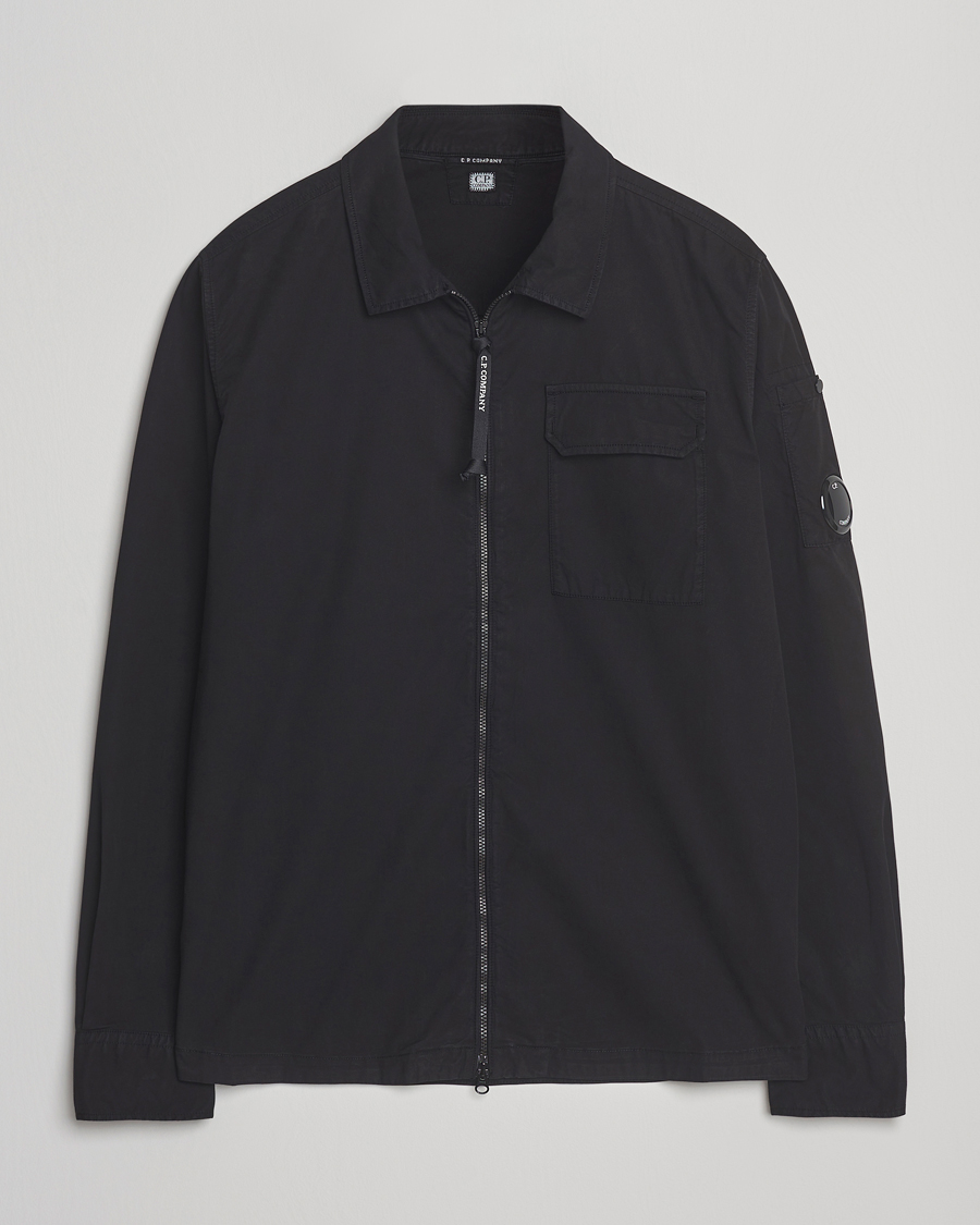 Heren | Overhemden | C.P. Company | Organic Cotton Gabardine Zip Overshirt Black