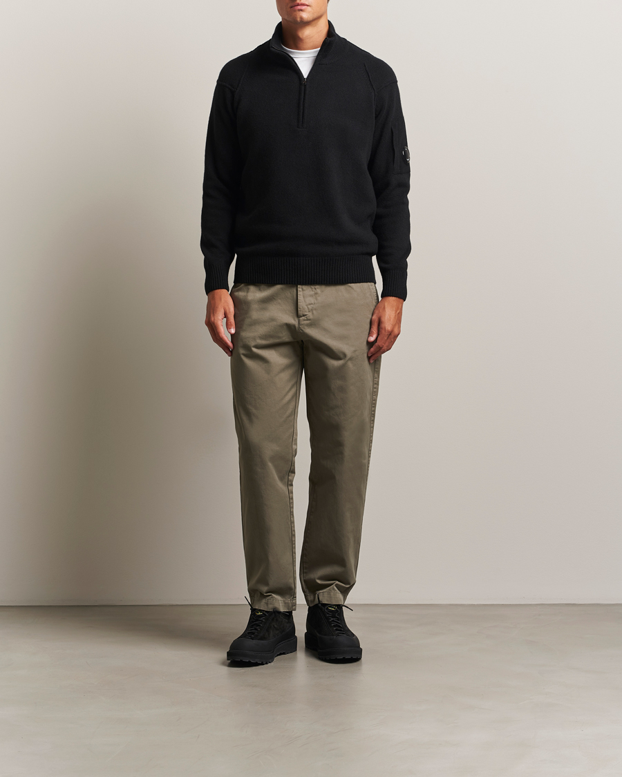 Homme | Pulls Et Tricots | C.P. Company | Knitted Lambswool Half-Zip Black