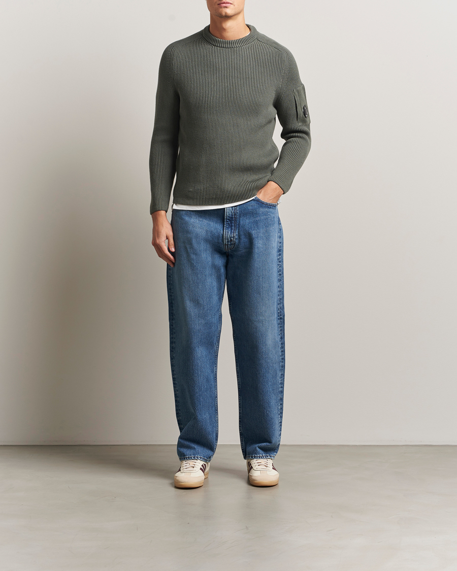 Homme | Pulls Et Tricots | C.P. Company | Full Rib Knitted Cotton Crew Neck Grey