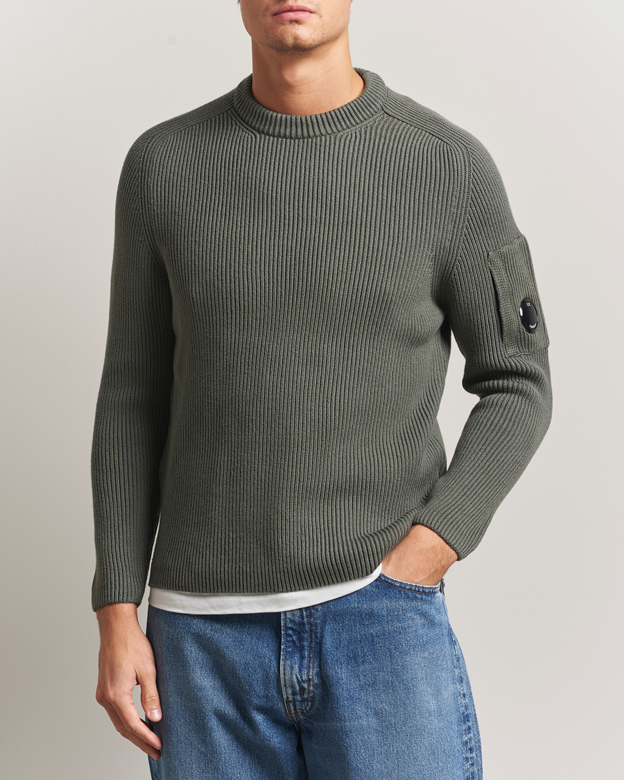 Homme | Pulls Et Tricots | C.P. Company | Full Rib Knitted Cotton Crew Neck Grey
