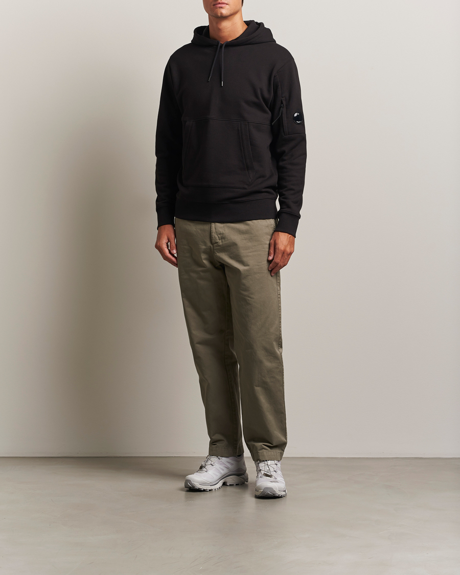 Homme | Pulls Et Tricots | C.P. Company | Diagonal Raised Fleece Lens Hood Black