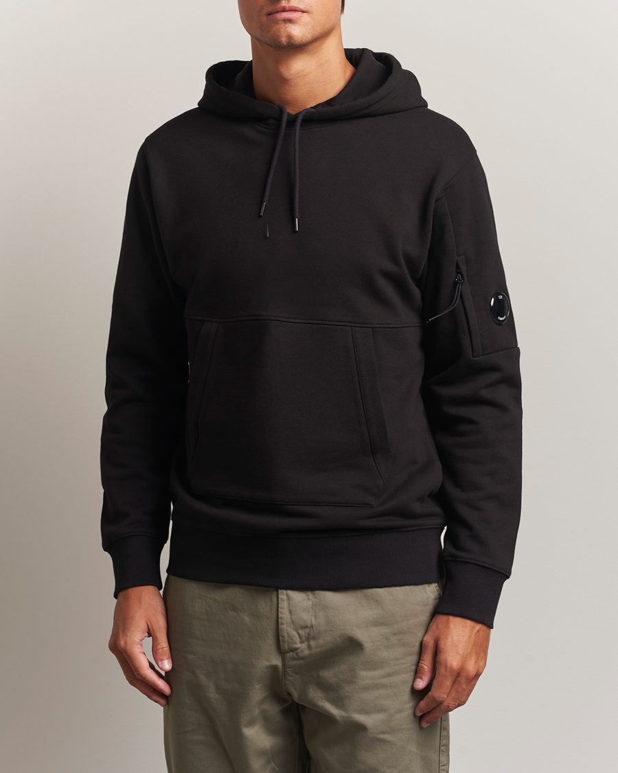 Homme | Pulls Et Tricots | C.P. Company | Diagonal Raised Fleece Lens Hood Black