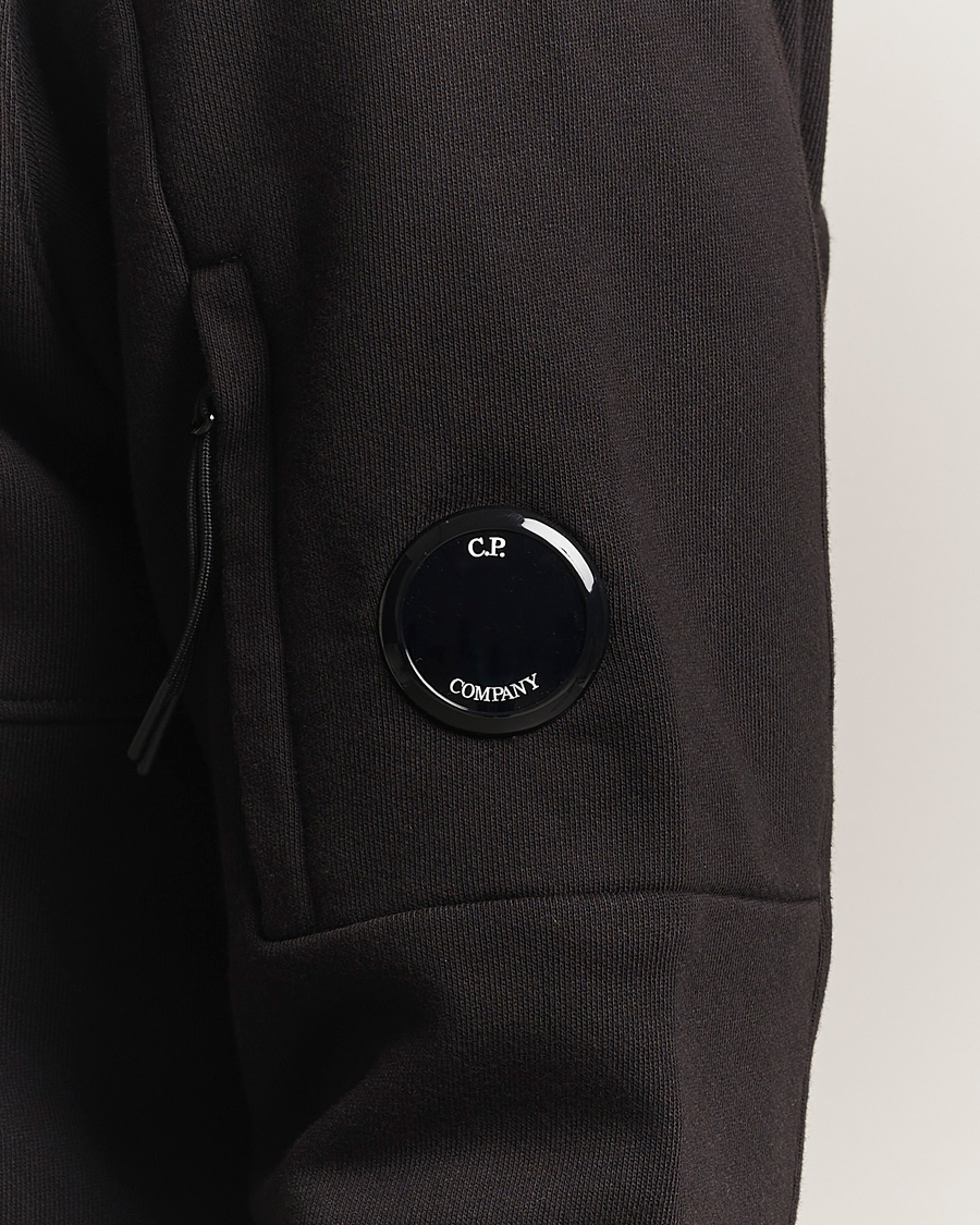 Homme | Pulls Et Tricots | C.P. Company | Diagonal Raised Fleece Lens Hood Black