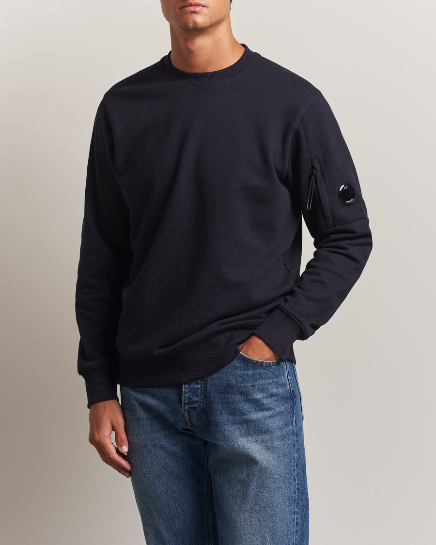 Homme | Pulls Et Tricots | C.P. Company | Diagonal Raised Fleece Lens Sweatshirt Navy