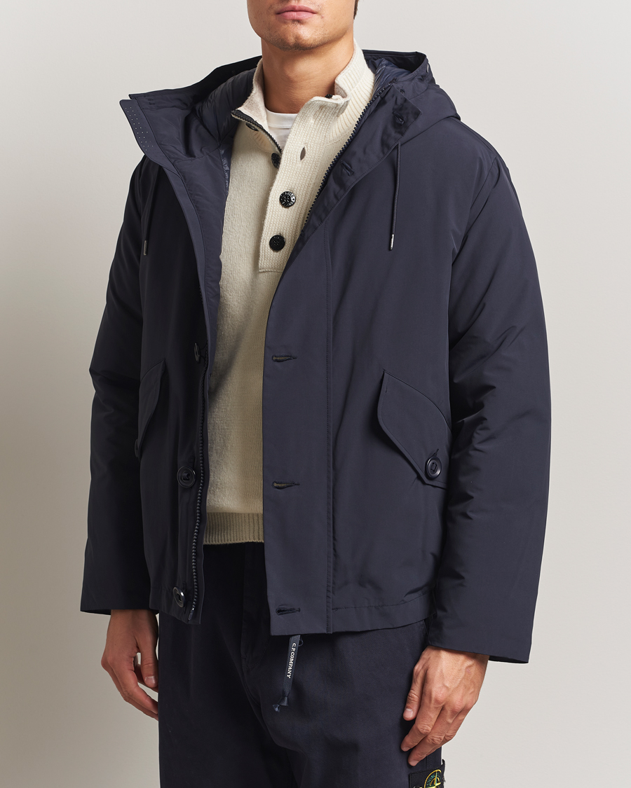 Homme | Manteaux Et Vestes | C.P. Company | Micro M Recycled Padded Hood Jacket Navy
