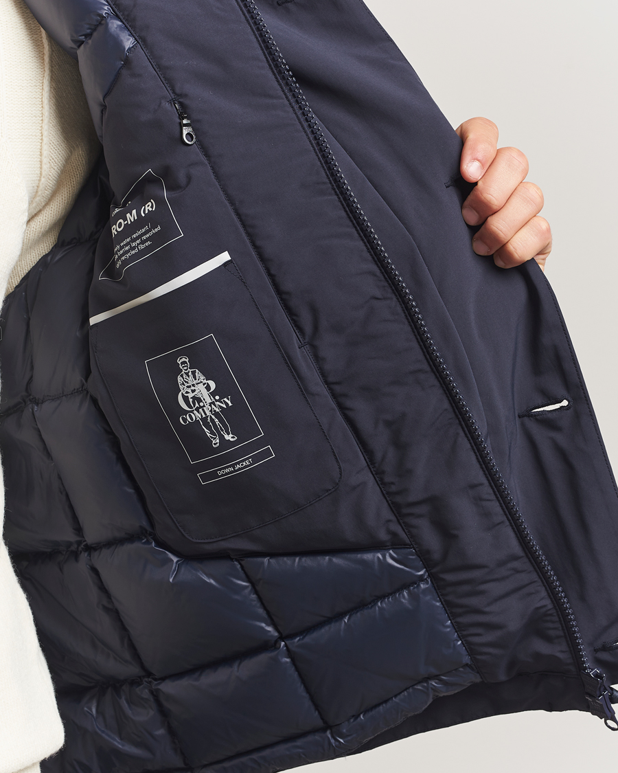 Homme | Manteaux Et Vestes | C.P. Company | Micro M Recycled Padded Hood Jacket Navy