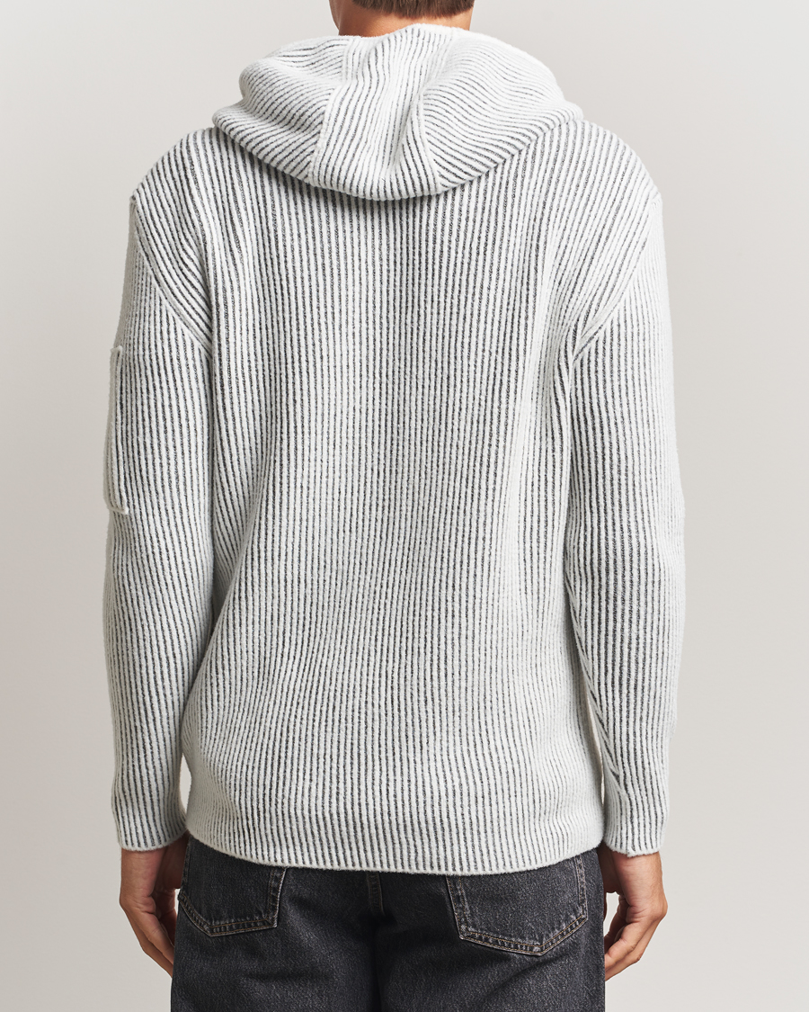 Homme | Pulls Et Tricots | C.P. Company | Knitted Full Zip Hood White/Grey
