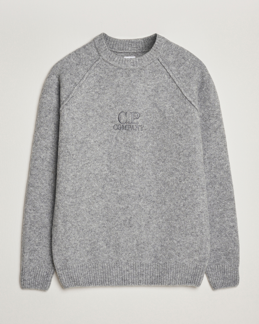 Homme | Pulls Et Tricots | C.P. Company | Extra Fine Merino Logo Crew Neck Grey