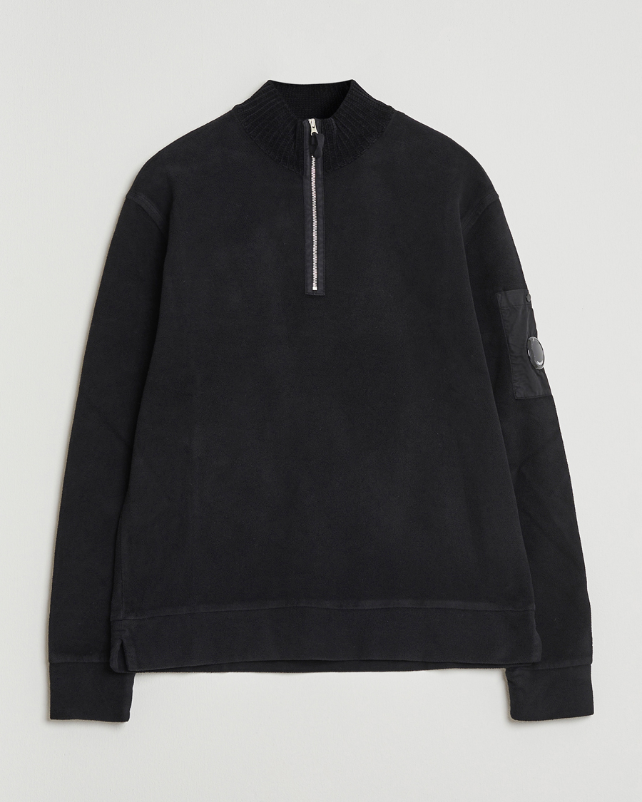 Homme | Pulls Et Tricots | C.P. Company | Brushed Emerized Diagonal Fleece Half Zip Black