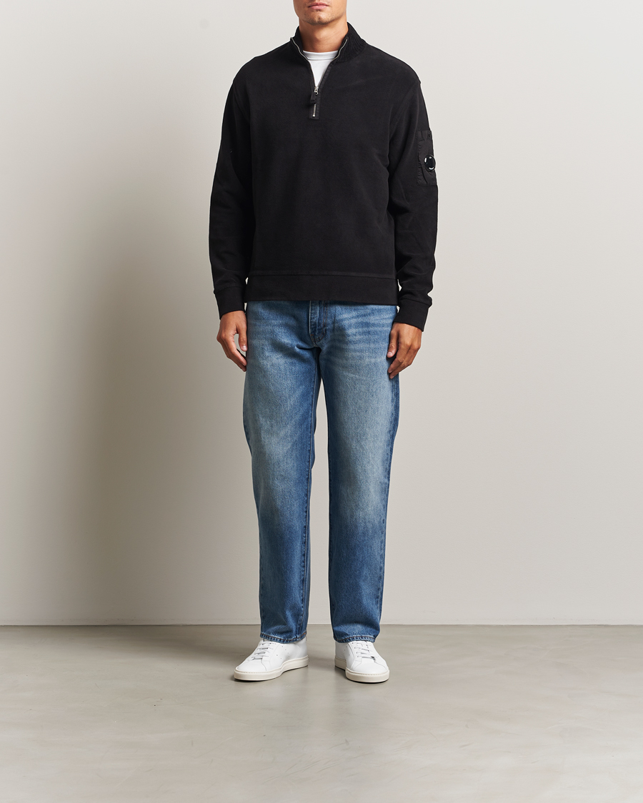 Homme | Pulls Et Tricots | C.P. Company | Brushed Emerized Diagonal Fleece Half Zip Black