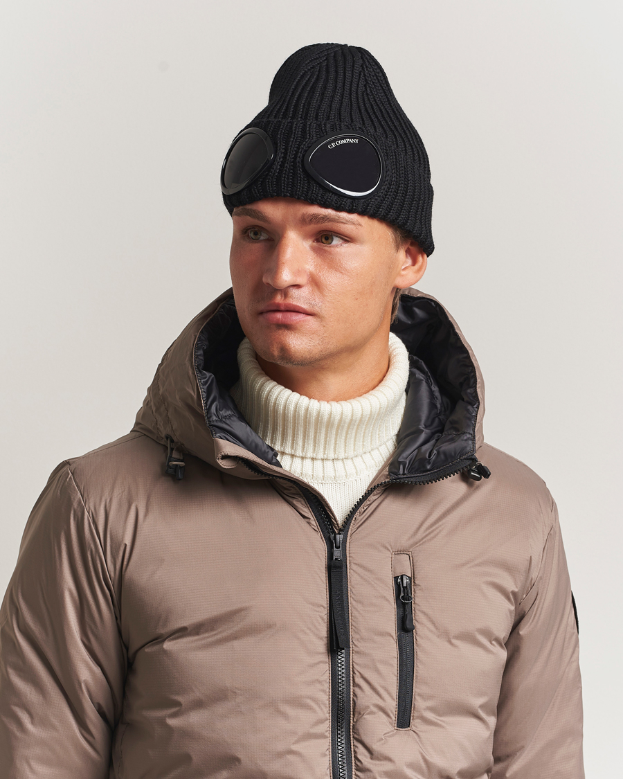 Homme | Bonnets | C.P. Company | Knitted Merino Goggle Beanie Black