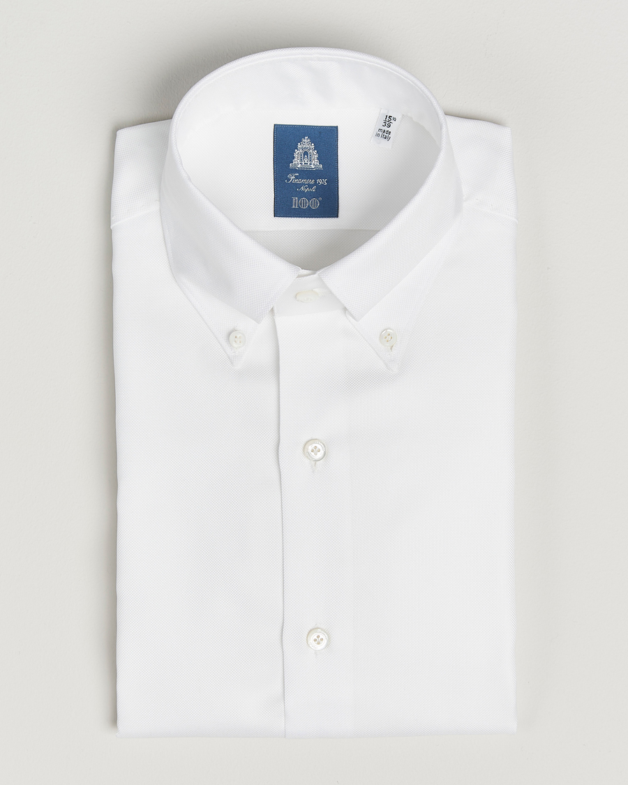 Heren | Overhemden | Finamore Napoli | Milano Slim Oxford Button Down Shirt White
