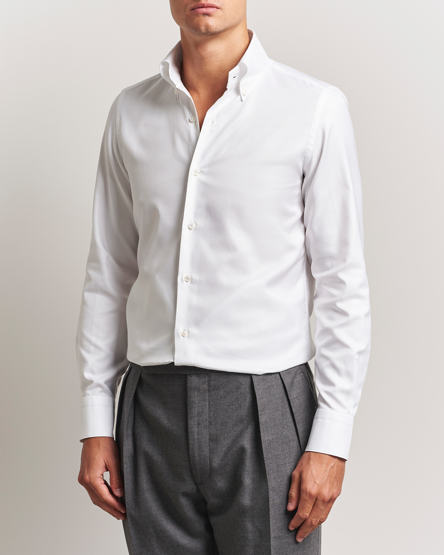 Heren | Overhemden | Finamore Napoli | Milano Slim Oxford Button Down Shirt White