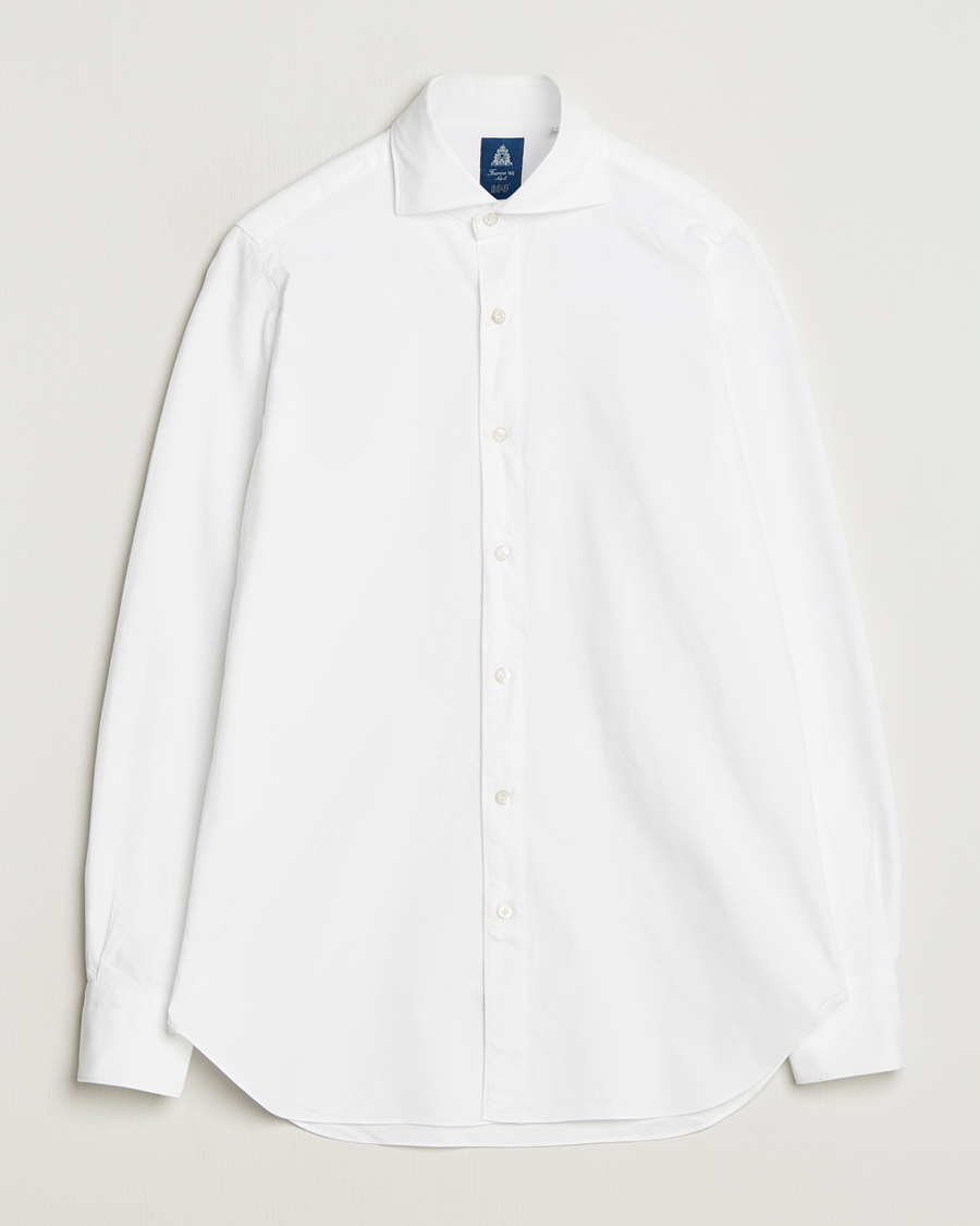 Heren | Overhemden | Finamore Napoli | Gaeta Flannel Sport Shirt White