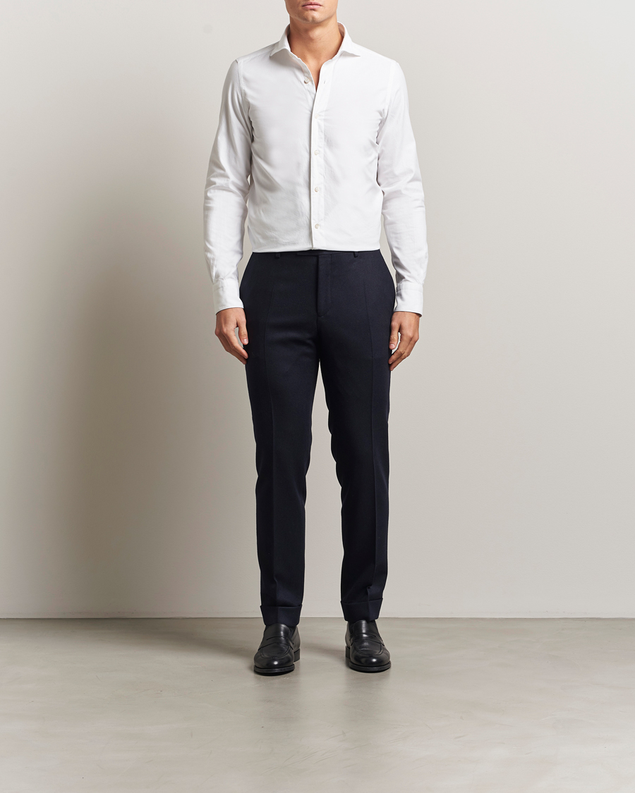 Heren | Overhemden | Finamore Napoli | Gaeta Flannel Sport Shirt White