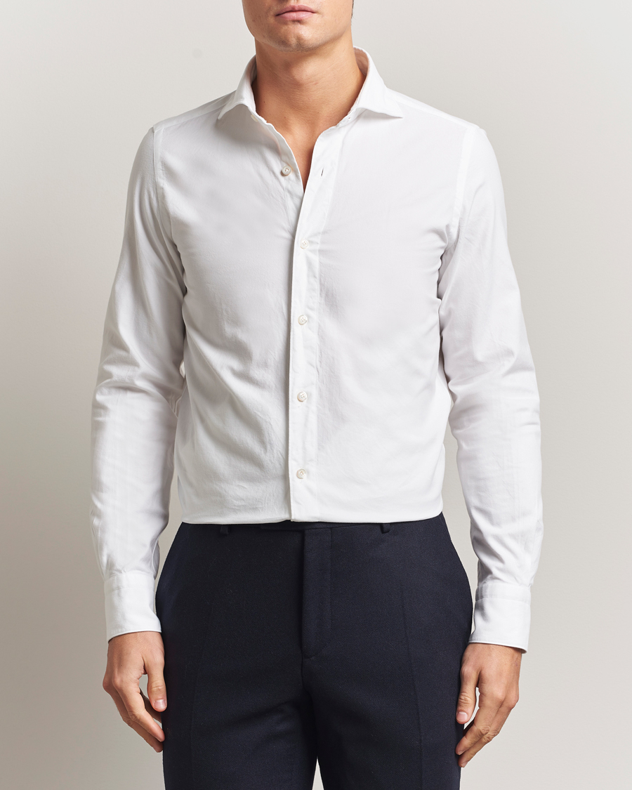Heren | Overhemden | Finamore Napoli | Gaeta Flannel Sport Shirt White