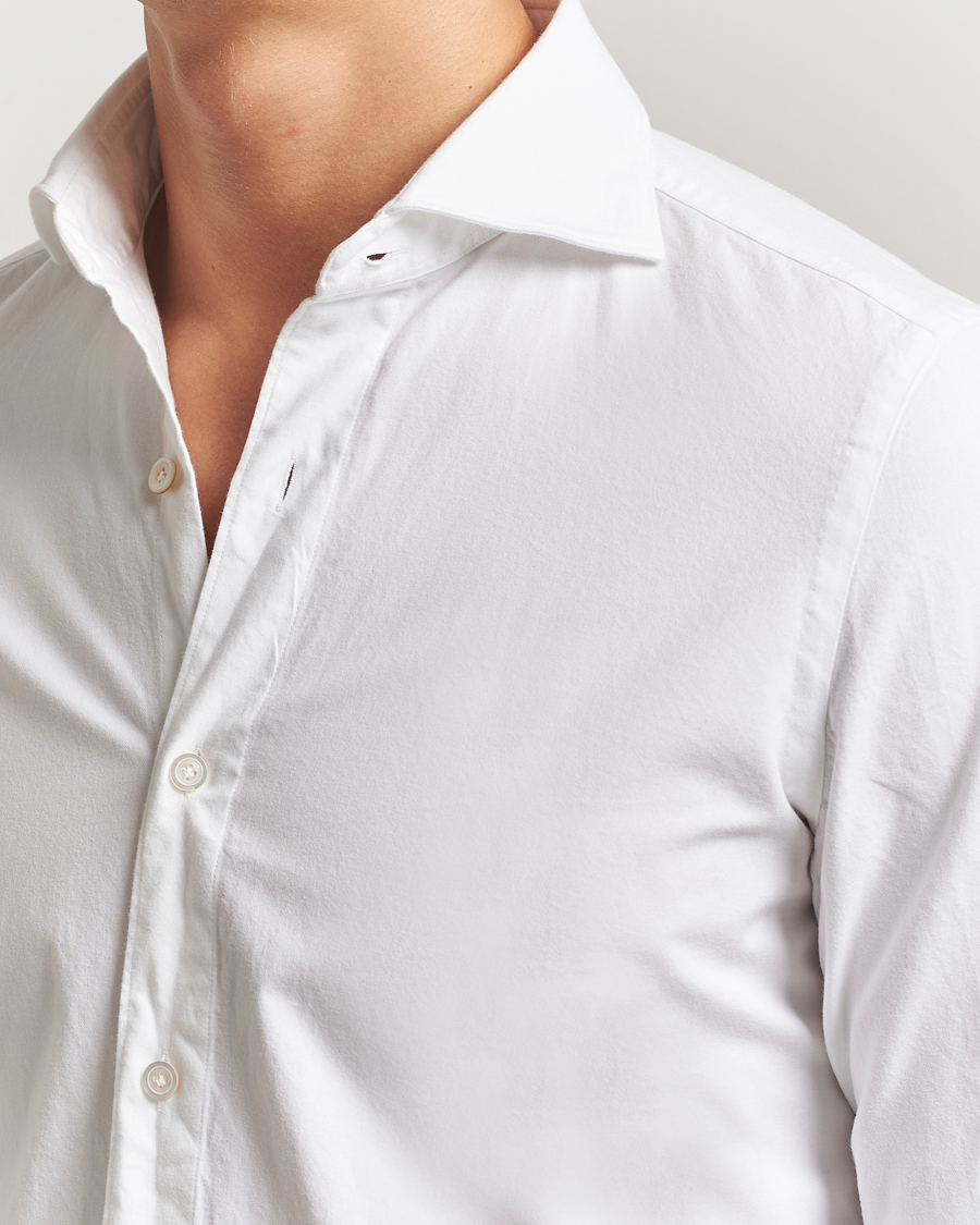 Heren | Overhemden | Finamore Napoli | Gaeta Flannel Sport Shirt White