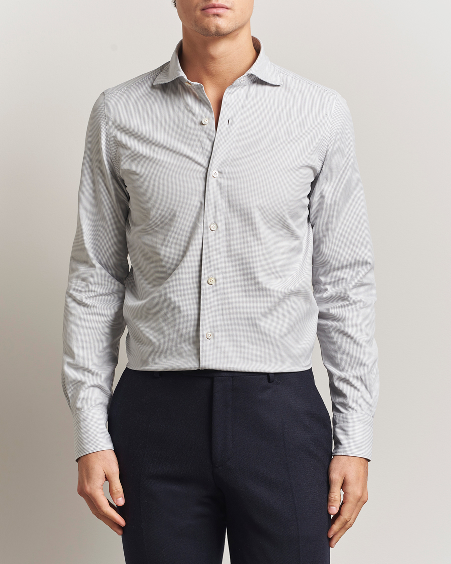Heren | Overhemden | Finamore Napoli | Gaeta Flannel Sport Shirt Light Grey