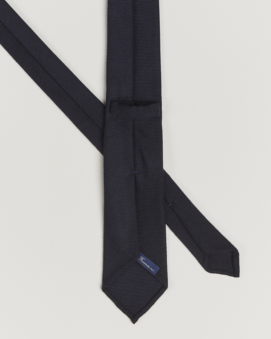Heren | Stropdassen | Finamore Napoli | Wool Twill Tie Navy