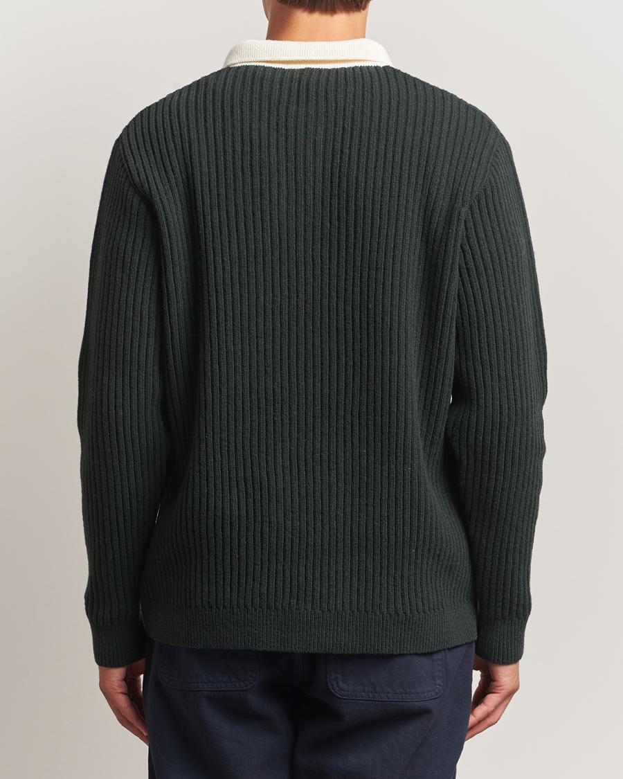 Homme | Pulls Et Tricots | Forét | Sow Rib Polo Knit Dark Green
