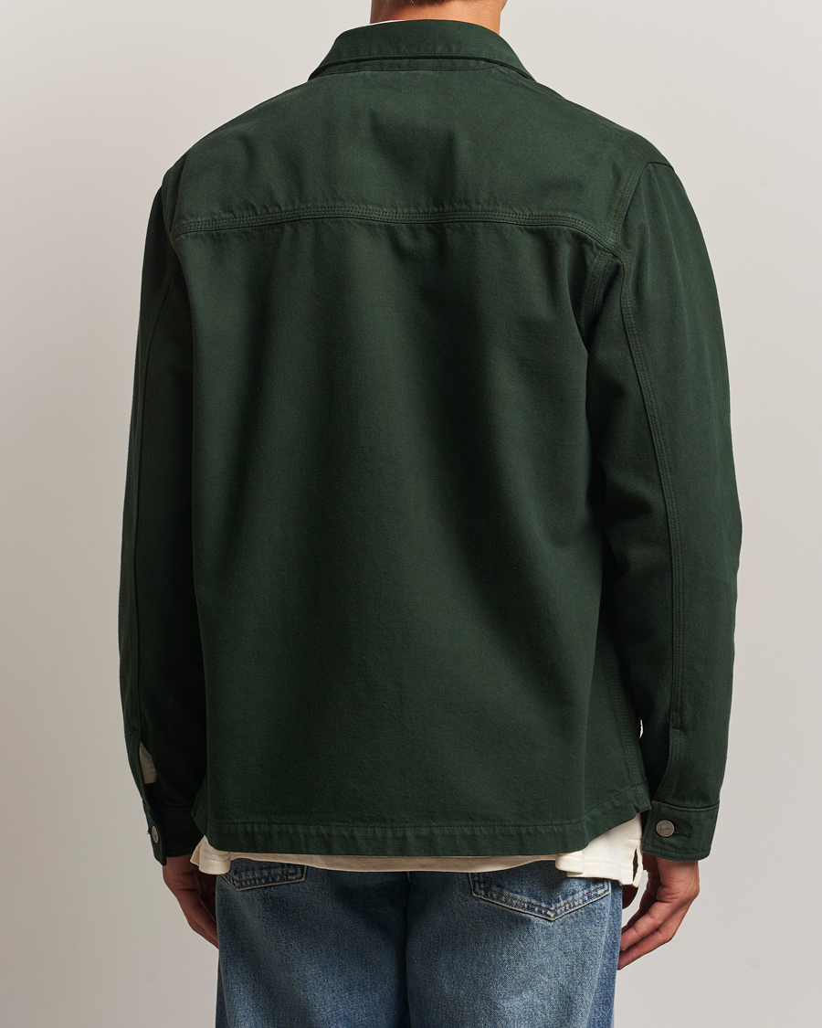Heren | Overhemden | Forét | Wood Twill Overshirt Dark Green