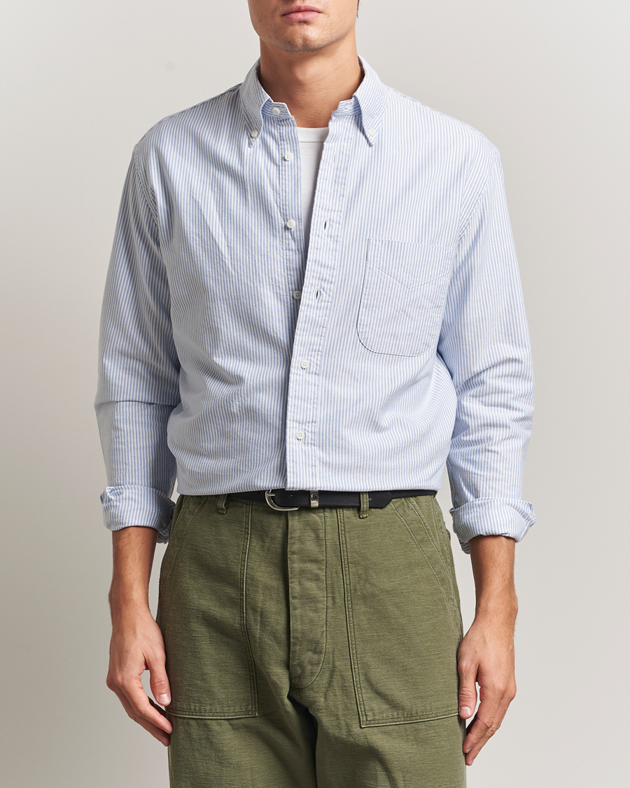 Homme | Chemises | Gitman Vintage | Oxford Button Down Shirt Light Blue Stripe