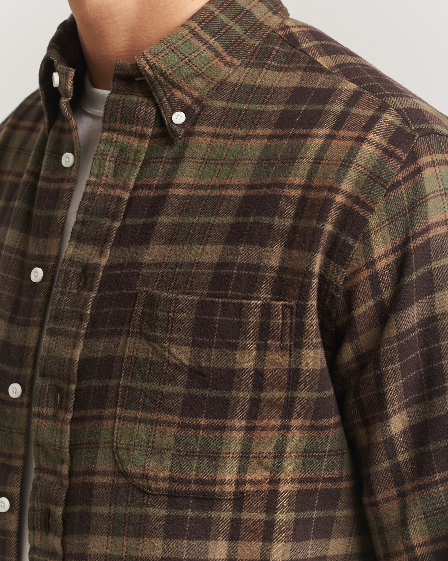 Homme | Chemises | Gitman Vintage | Brushed Winter Madras Button Down Shirt Brown/Olive