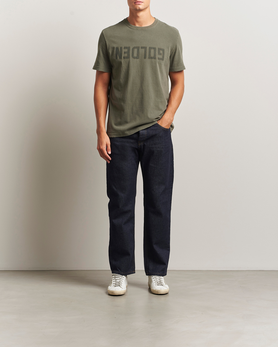Homme | T-shirts | Golden Goose | Cotton Logo T-Shirt Dusty Olive