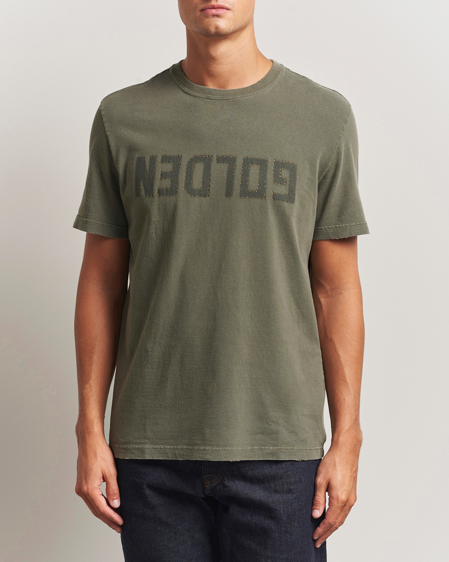 Homme | T-shirts | Golden Goose | Cotton Logo T-Shirt Dusty Olive