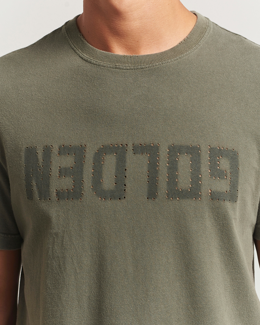 Homme | T-shirts | Golden Goose | Cotton Logo T-Shirt Dusty Olive