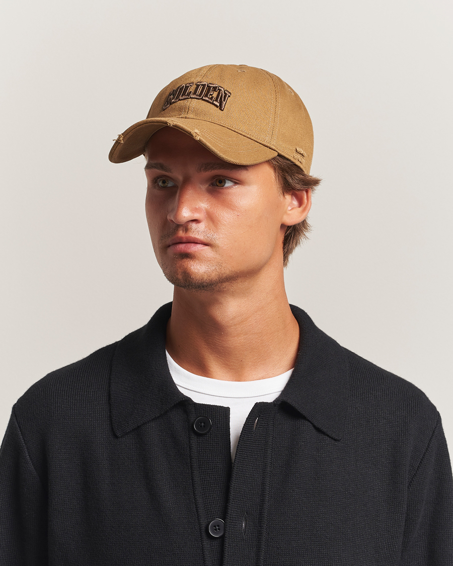 Homme | Bobs Et Casquettes | Golden Goose | Embroidered Cotton Cap Beige