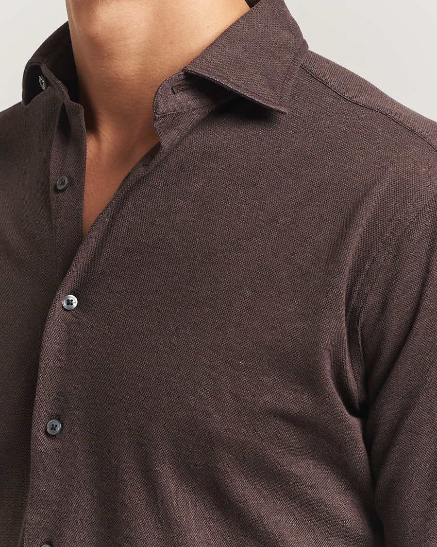 Heren | Overhemden | Grigio | Cotton Jersey Shirt Dark Brown