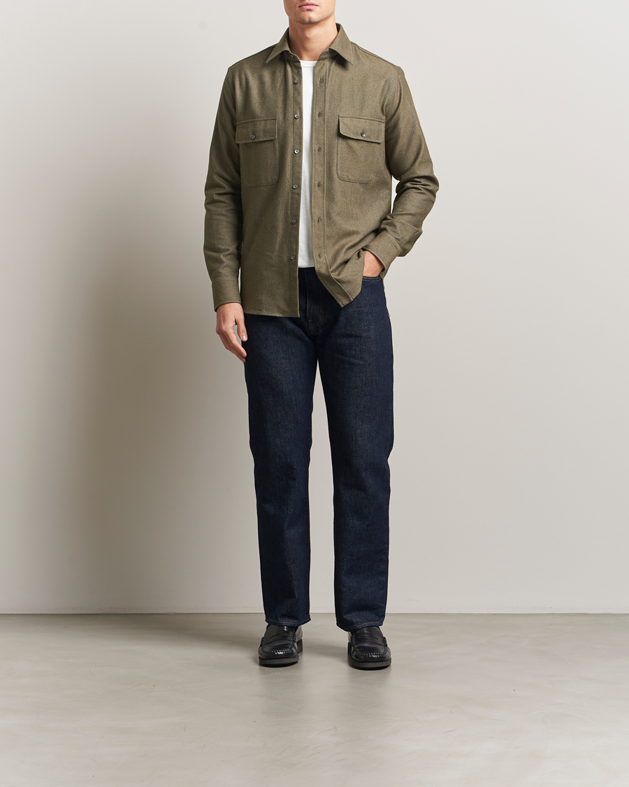Homme | Chemises | Grigio | Heavy Twill Overshirt Military