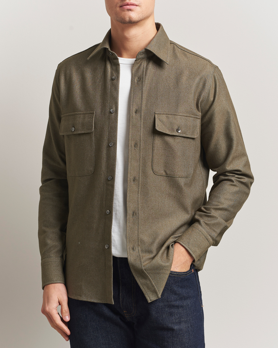 Homme | Chemises | Grigio | Heavy Twill Overshirt Military