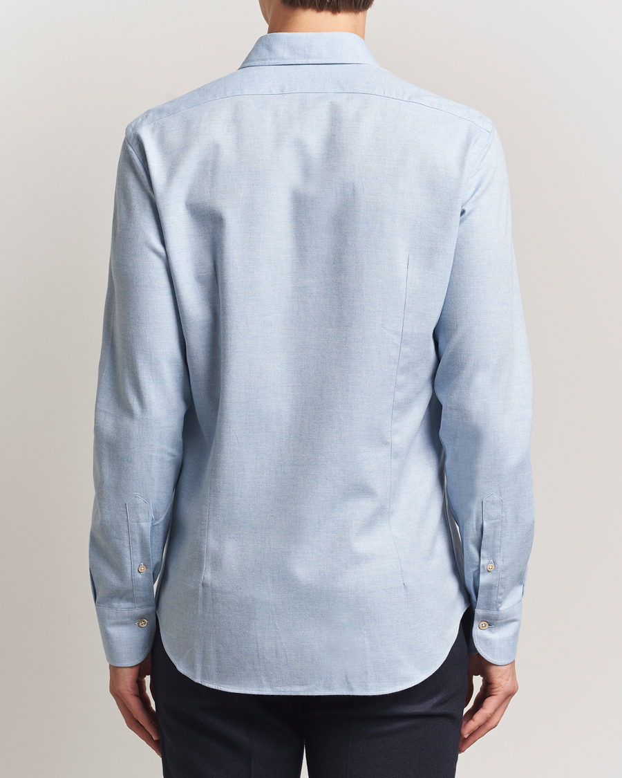 Homme | Chemises | Grigio | Washed Flannel Shirt Light Blue