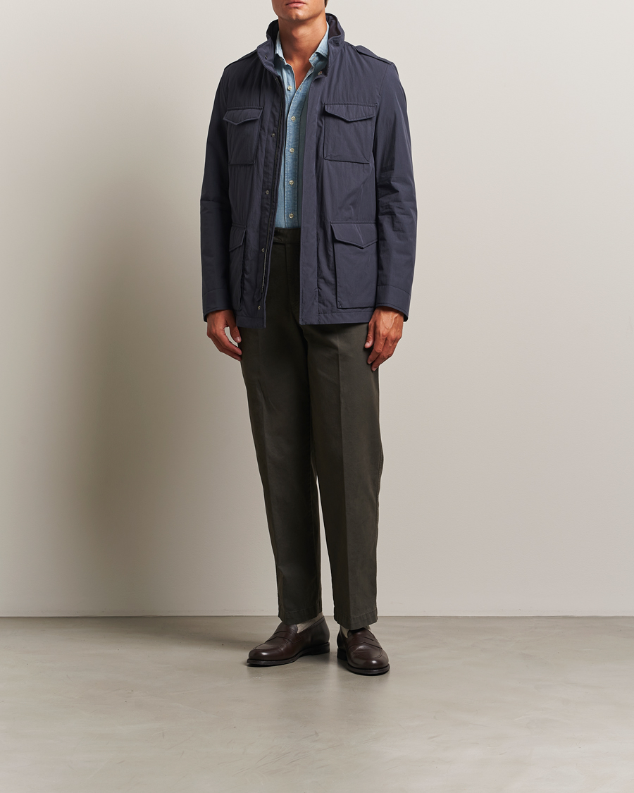 Homme | Manteaux Et Vestes | Herno | Soft Nylon Field Jacket Navy