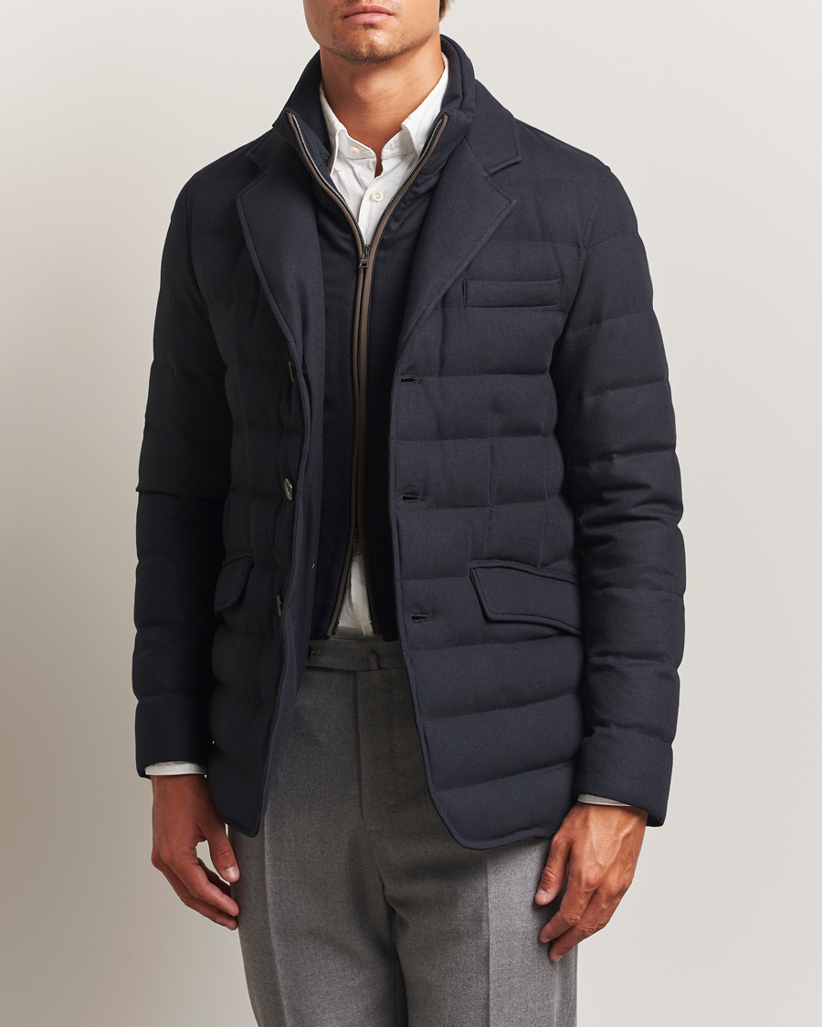 Homme | Manteaux Et Vestes | Herno | Flannel Down Blazer Navy