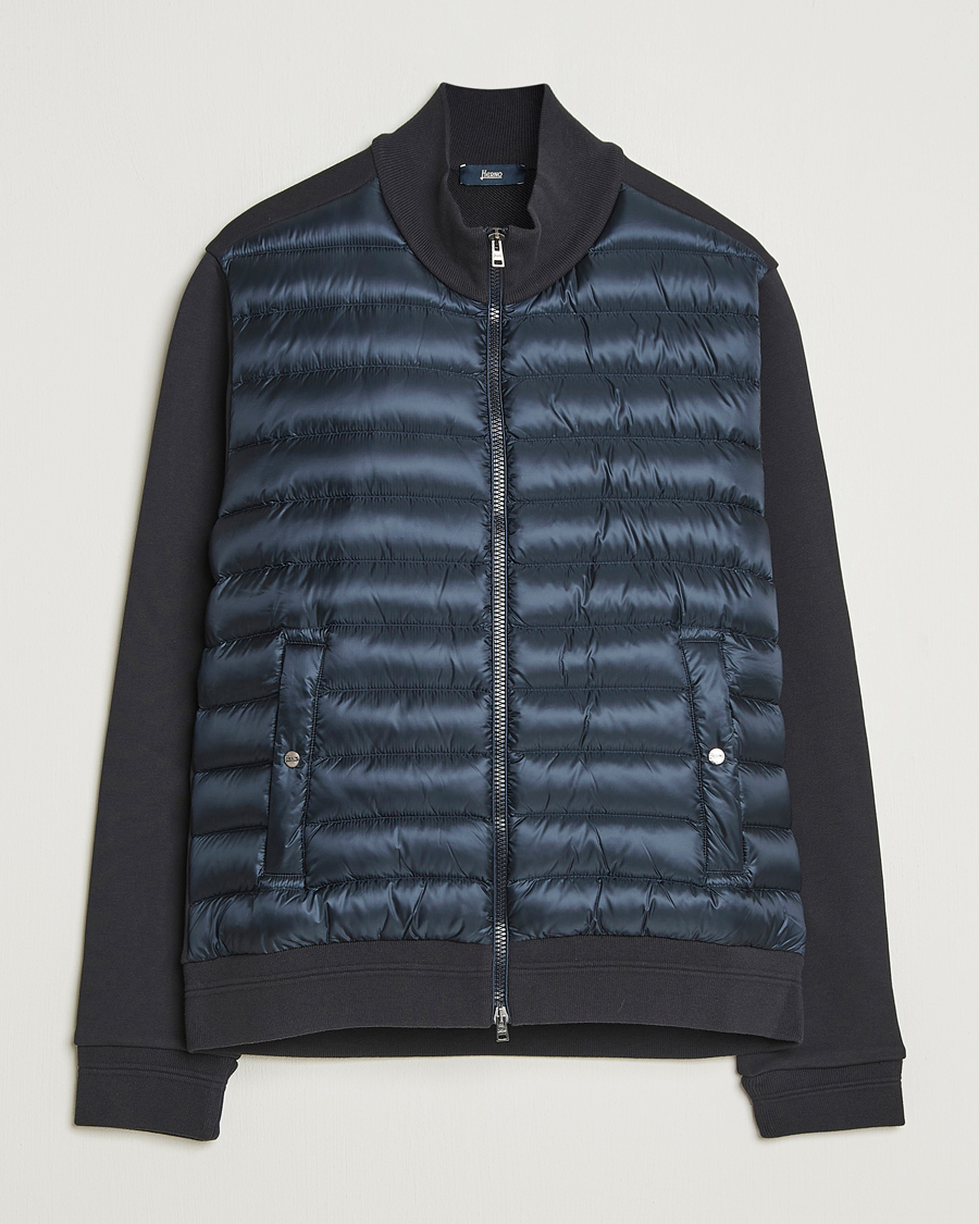 Heren | Jassen | Herno | Hybrid Full Zip Cardigan Navy