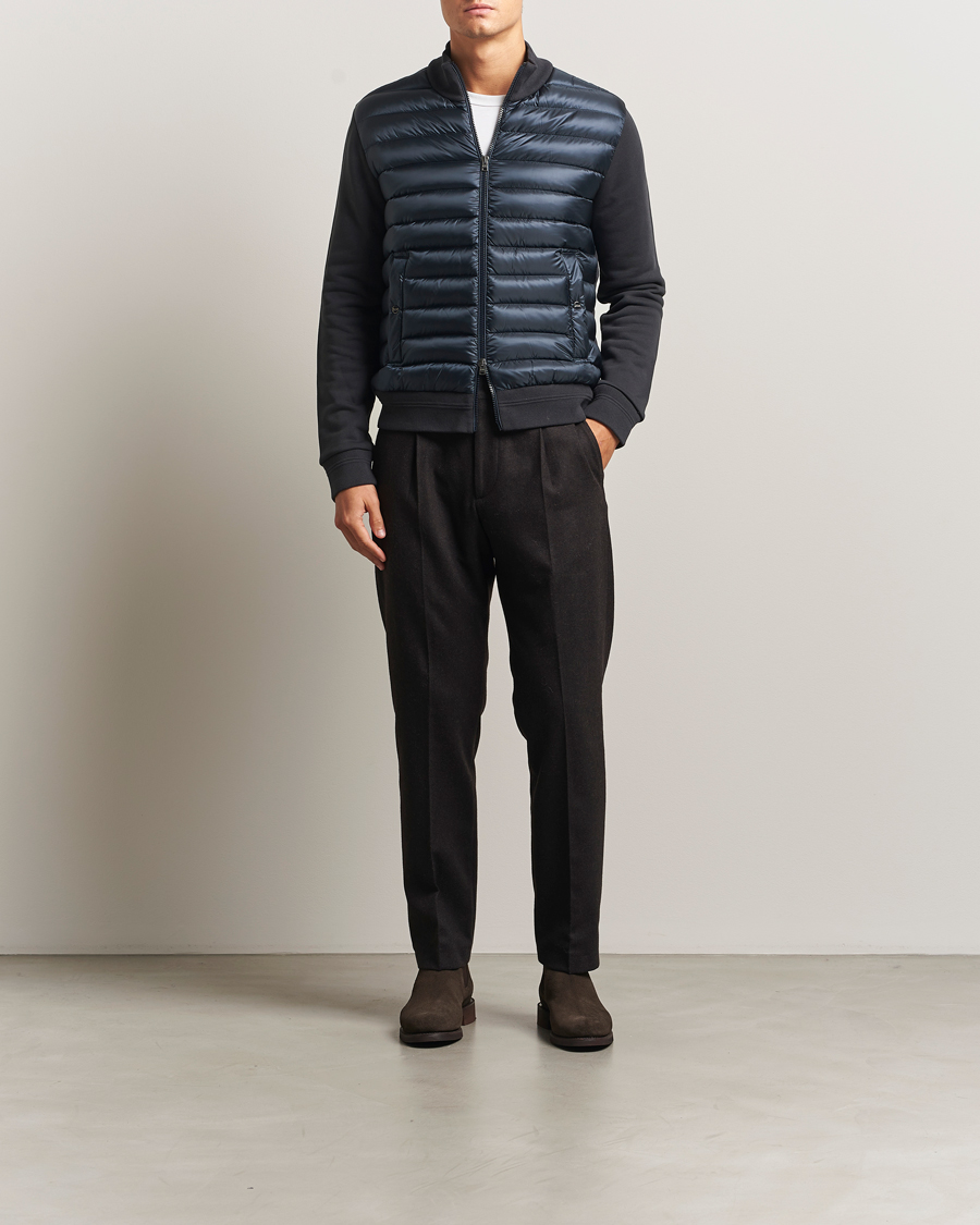 Heren | Jassen | Herno | Hybrid Full Zip Cardigan Navy