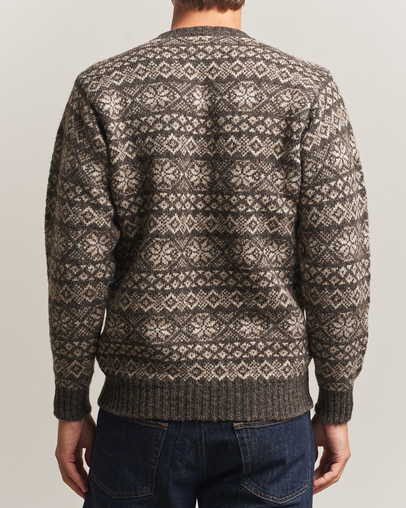 Homme | Pulls Et Tricots | Jamieson's of Shetland | Jamiesons Of Shetland All Over Fair Isle Pullover Crew Neck Grey