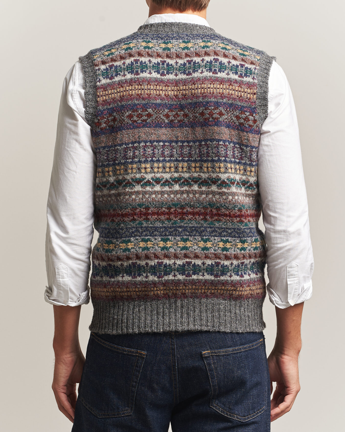 Heren | Truien | Jamieson's of Shetland | Jamiesons Of Shetland All Over Fair Isle Slipover Multi